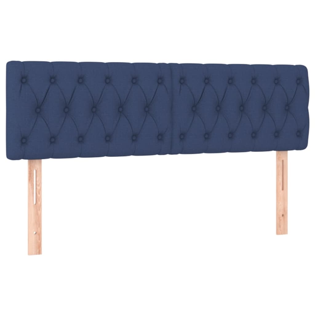 Lit à sommier tapissier avec matelas et LED bleu tissu 140x190 cm