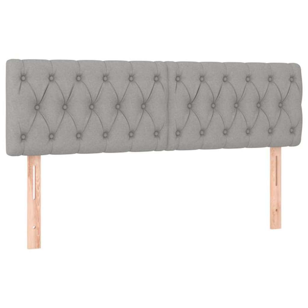 Boxspringbett mit Matratze & LED Hellgrau 140x200 cm Stoff
