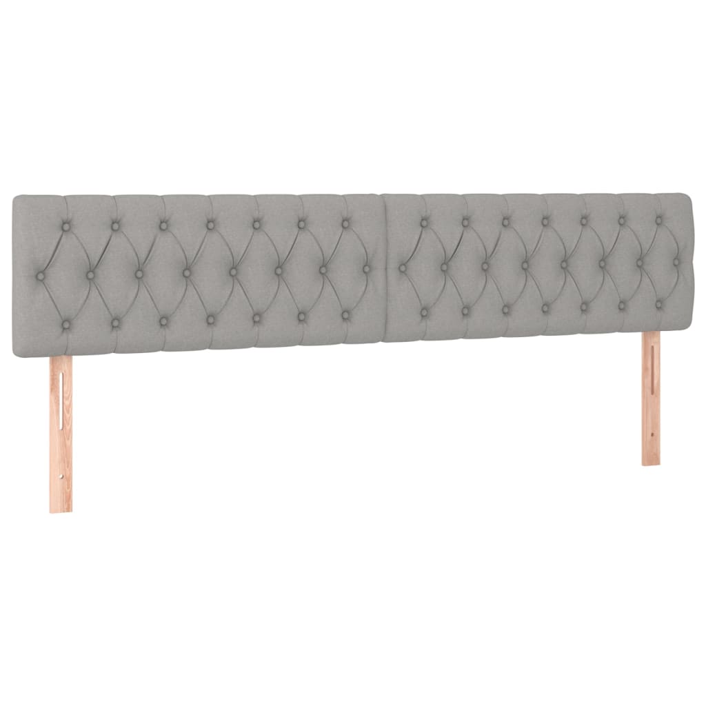 Boxspringbett mit Matratze & LED Hellgrau 200x200 cm Stoff
