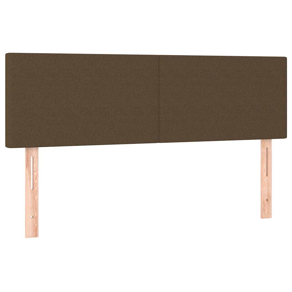 Boxspringbett mit Matratze & LED Dunkelbraun 140x190 cm Stoff