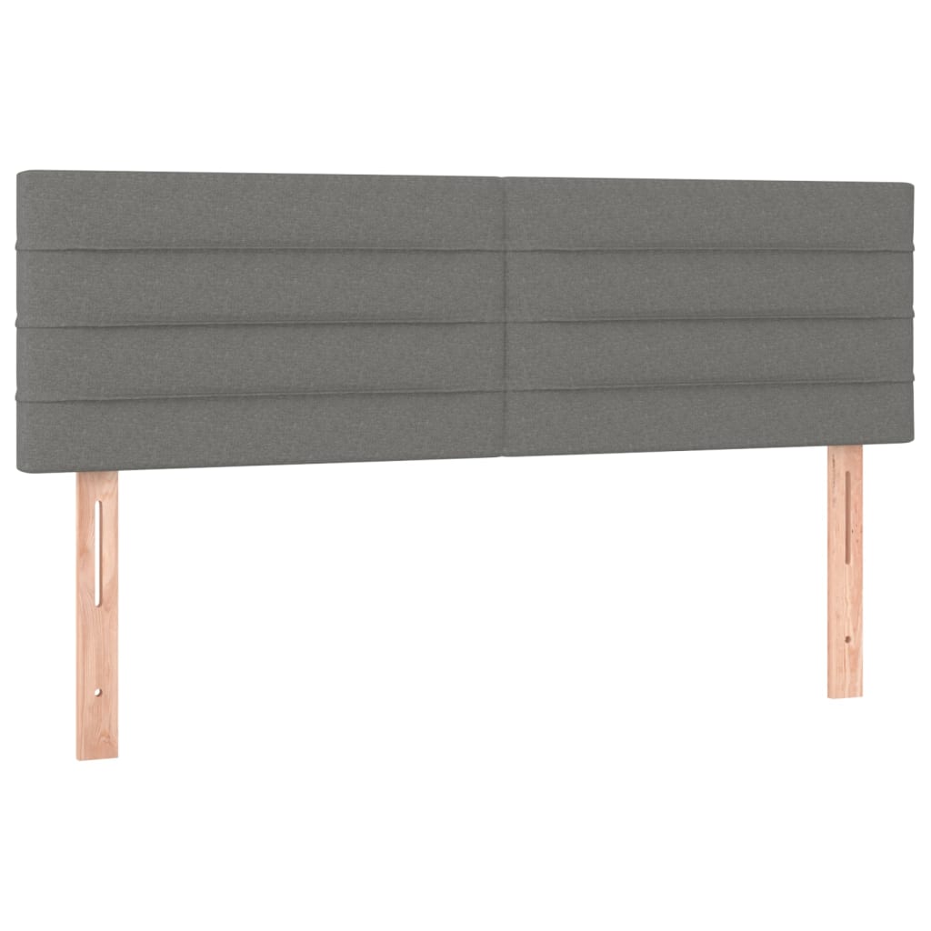 Boxspringbett mit Matratze & LED Dunkelgrau 140x190 cm Stoff