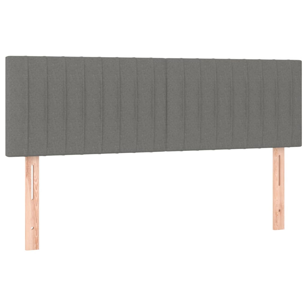 Boxspringbett mit Matratze & LED Dunkelgrau 140x190 cm Stoff