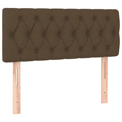 Boxspringbett mit Matratze & LED Dunkelbraun 90x200 cm Stoff