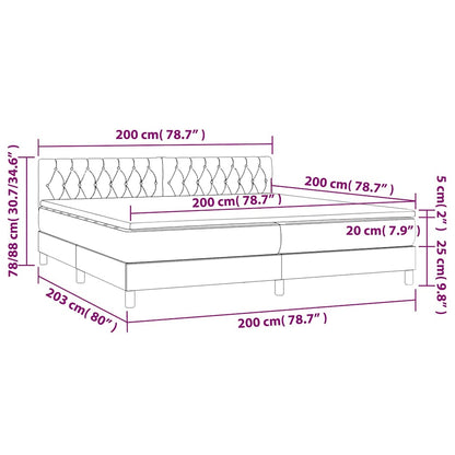 Boxspringbett mit Matratze & LED Blau 200x200 cm Stoff