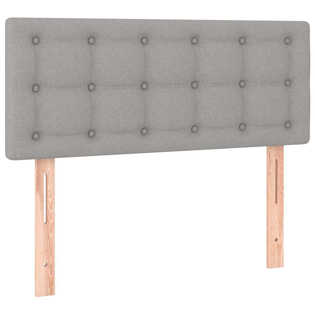 Boxspringbett mit Matratze & LED Hellgrau 90x190 cm Stoff