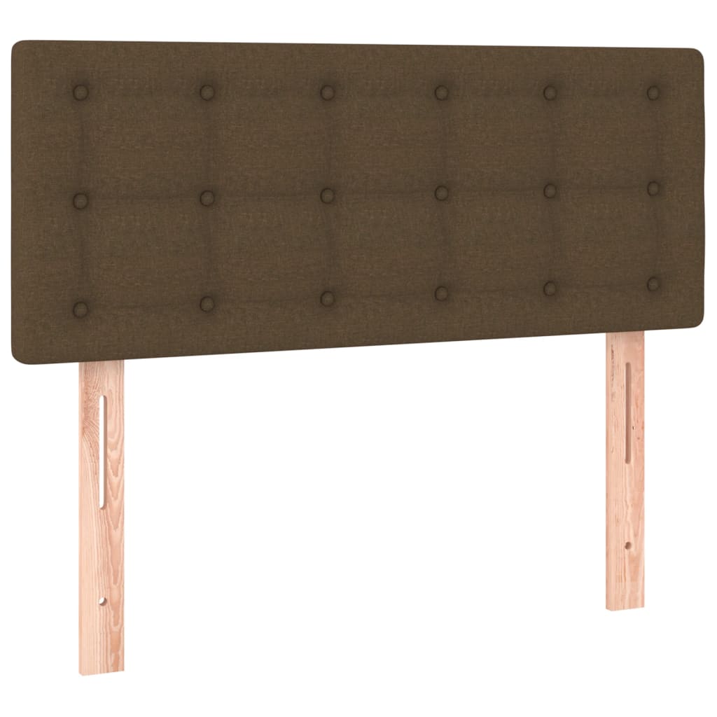Boxspringbett mit Matratze & LED Dunkelbraun 100x200 cm Stoff