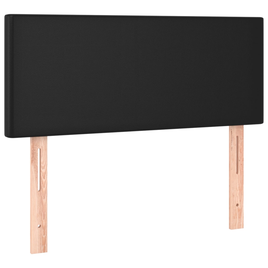 Boxspringbett mit Matratze & LED Schwarz 90x200 cm Kunstleder