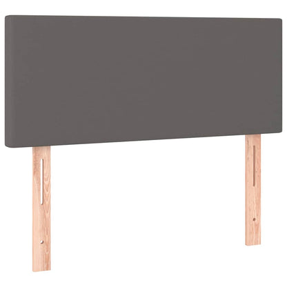 Boxspringbett mit Matratze & LED Grau 90x200 cm Kunstleder