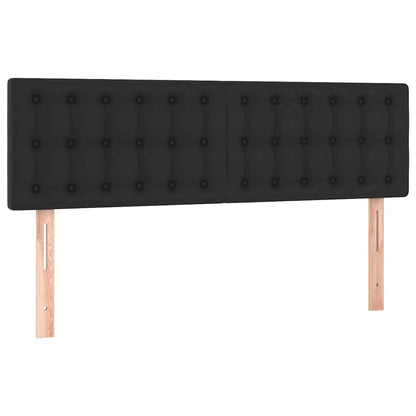 Boxspringbett mit Matratze & LED Schwarz 140x190 cm Kunstleder