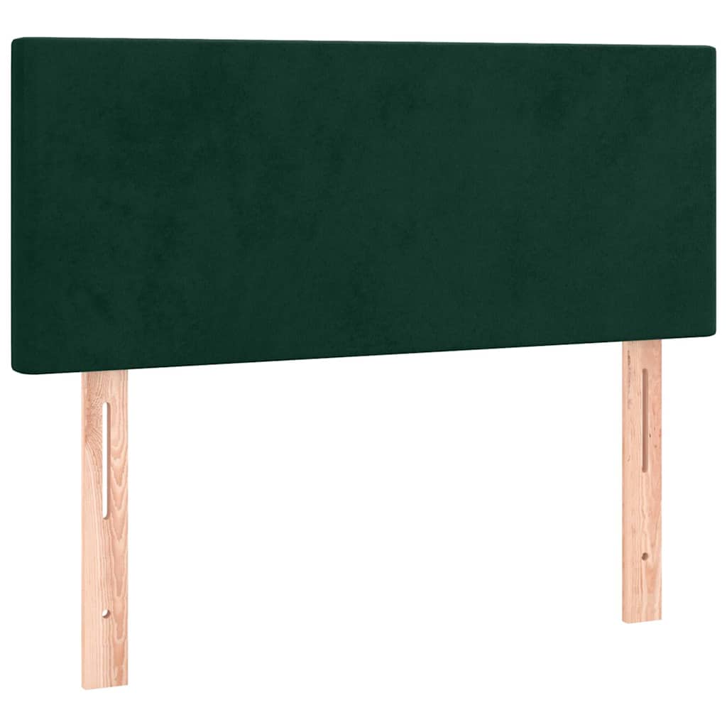 Boxspringbett mit Matratze & LED Dunkelgrün 90x200 cm Samt