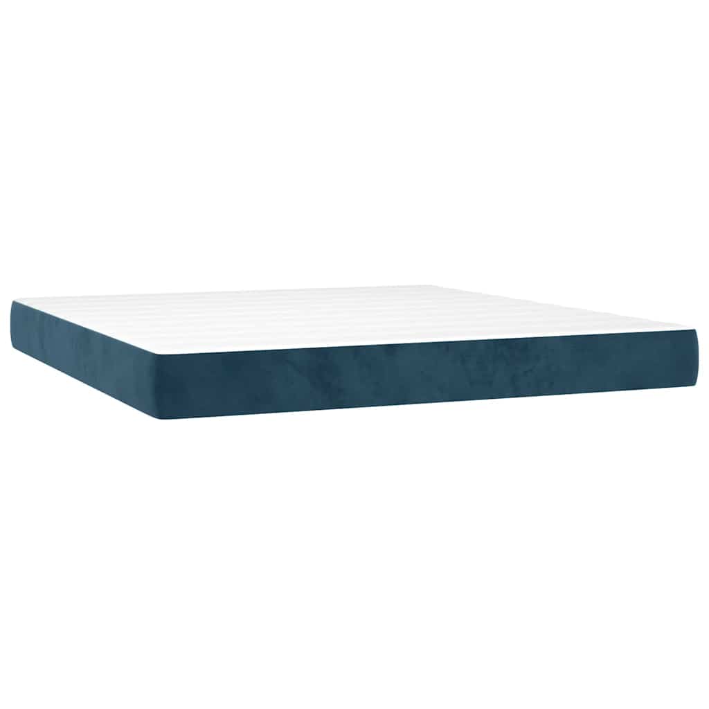 Boxspringbett mit Matratze & LED Dunkelblau 160x200 cm Samt