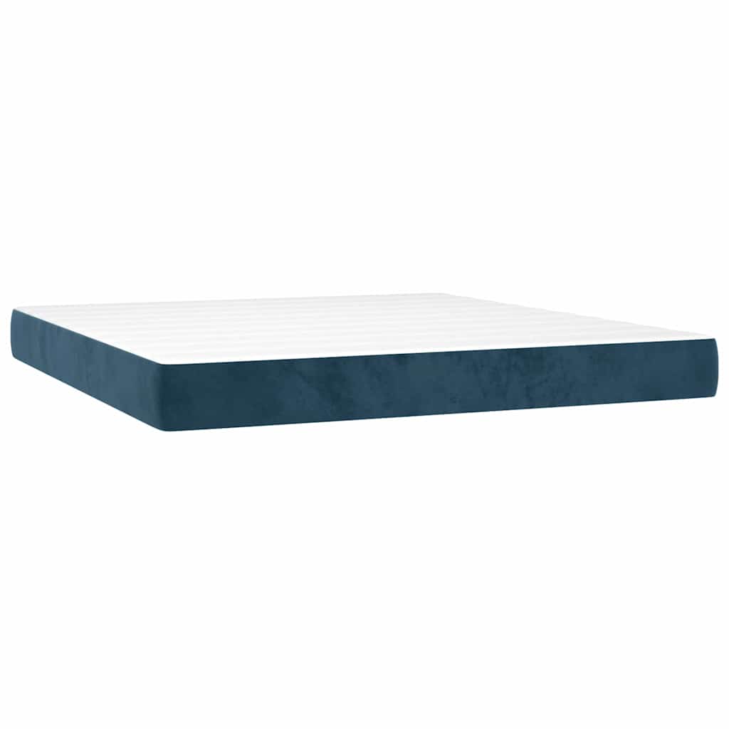 Boxspringbett mit Matratze & LED Dunkelblau 160x200 cm Samt