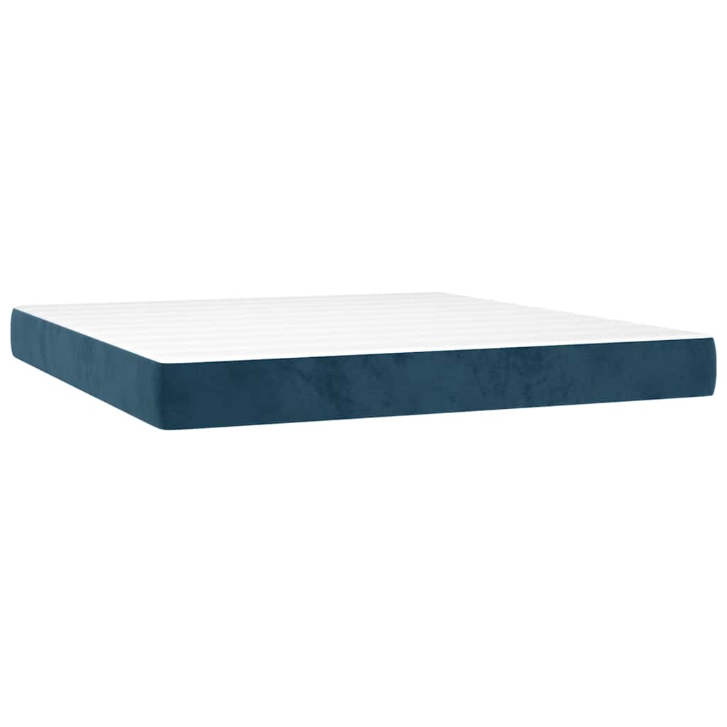 Boxspringbett mit Matratze & LED Dunkelblau 180x200 cm Samt