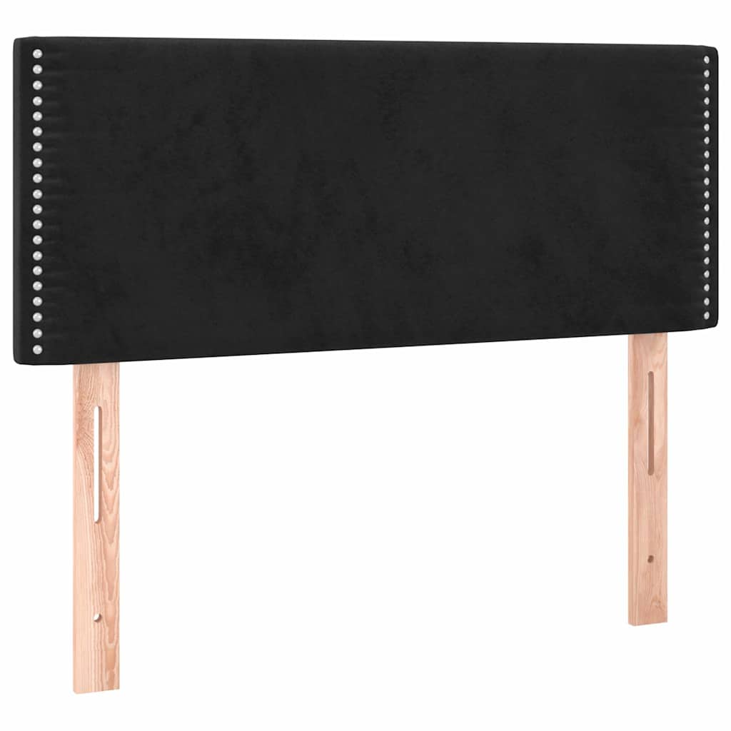 Boxspringbett mit Matratze & LED Schwarz 100x200 cm Samt