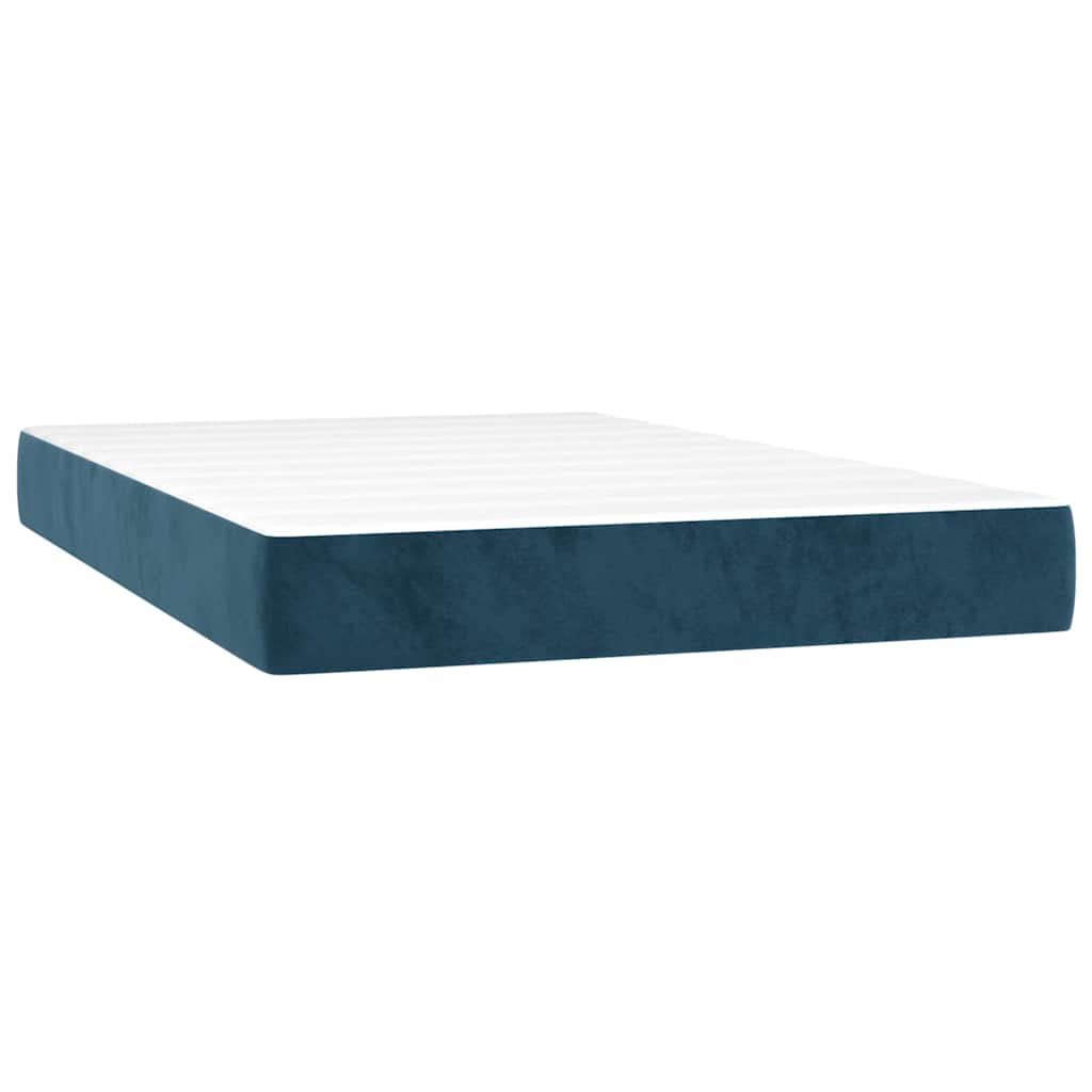 Boxspringbett mit Matratze & LED Dunkelblau 120x200 cm Samt
