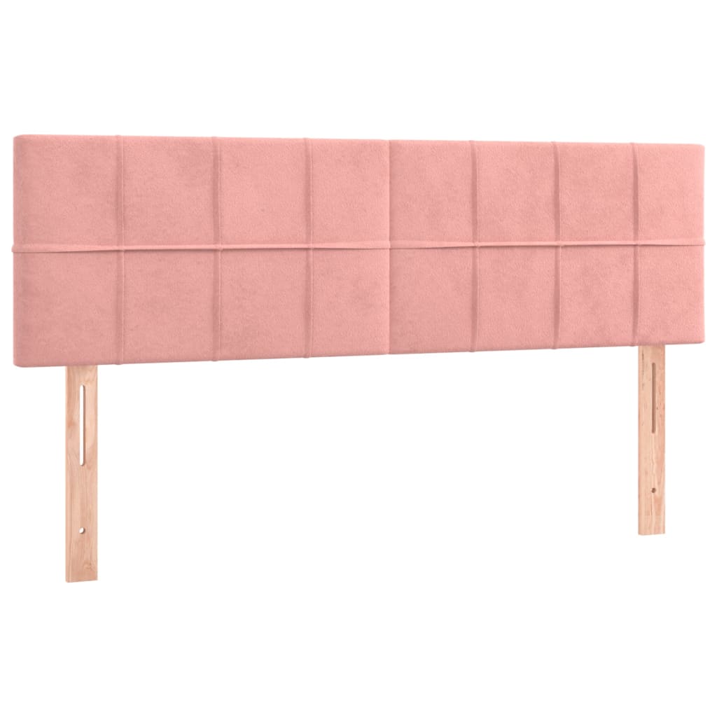 Boxspringbett mit Matratze & LED Rosa 140x190 cm Samt