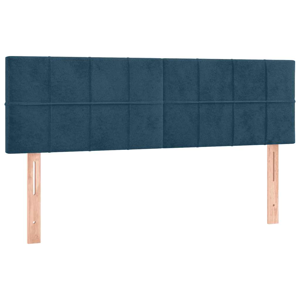 Boxspringbett mit Matratze & LED Dunkelblau 140x200 cm Samt