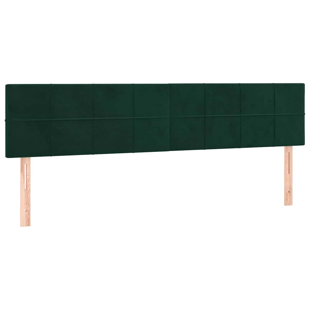 Boxspringbett mit Matratze & LED Dunkelgrün 160x200 cm Samt