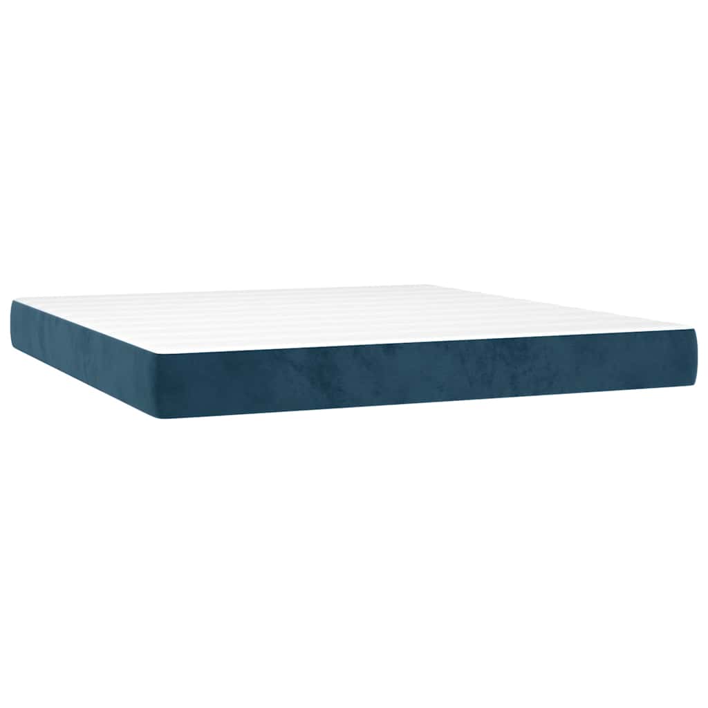 Boxspringbett mit Matratze & LED Dunkelblau 160x200 cm Samt
