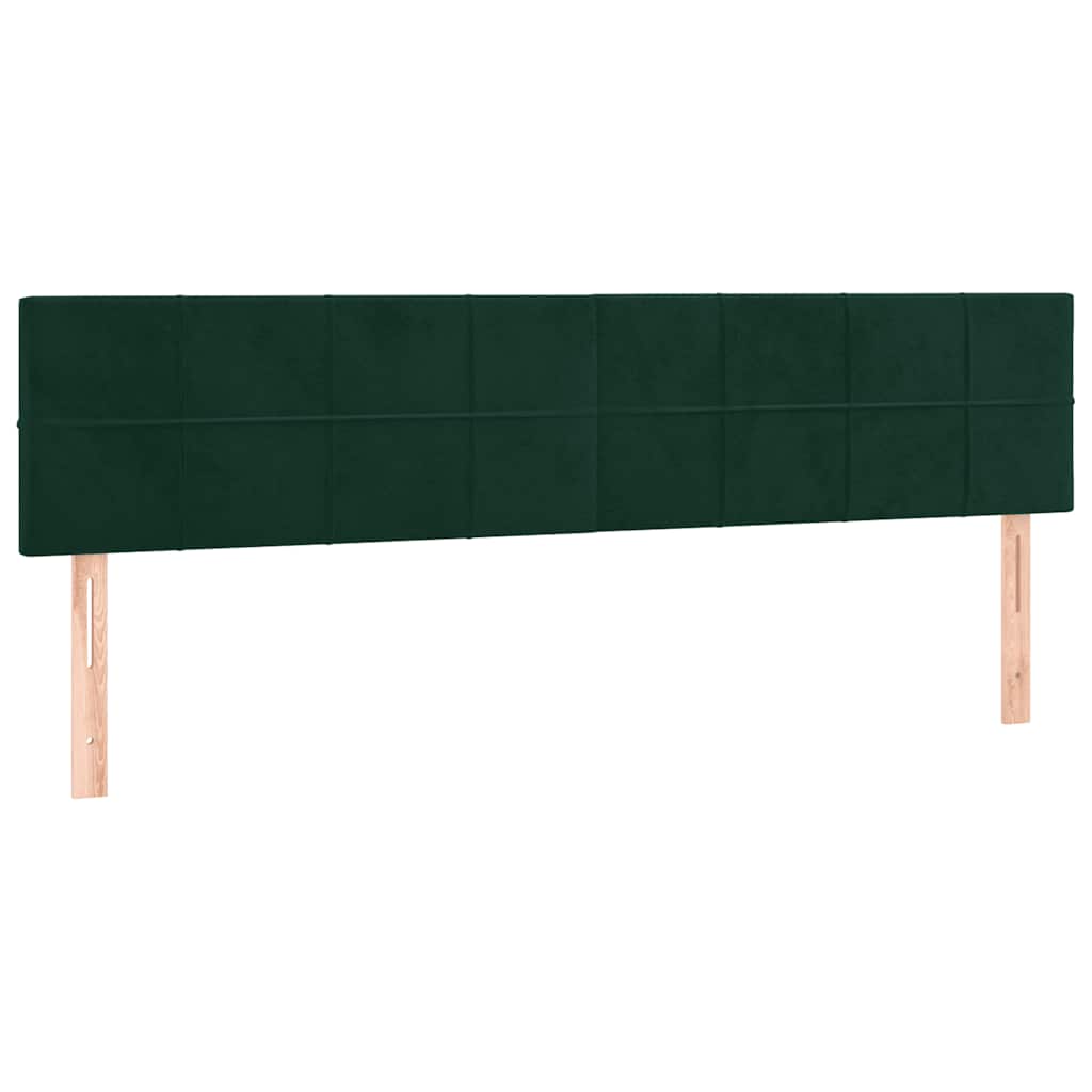 Boxspringbett mit Matratze & LED Dunkelgrün 200x200 cm Samt
