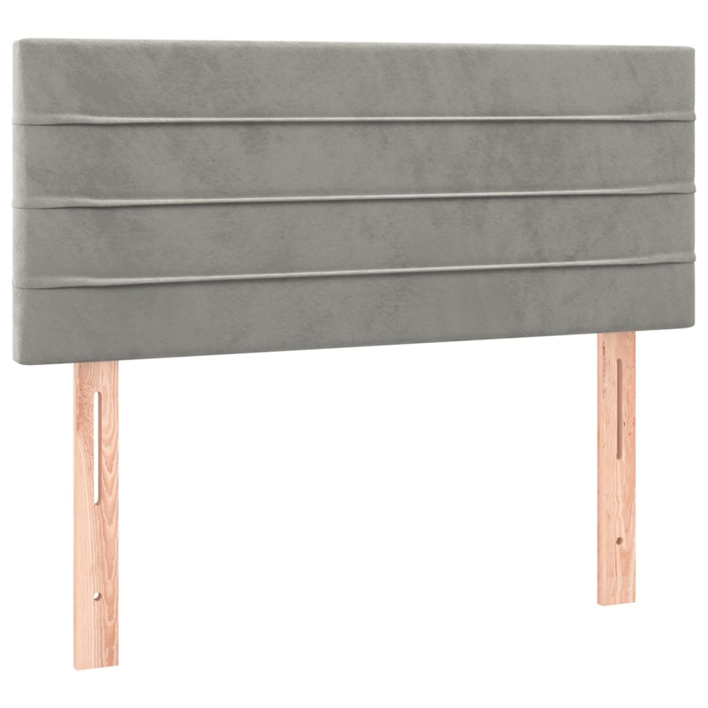 Boxspringbett mit Matratze & LED Hellgrau 80x200 cm Samt