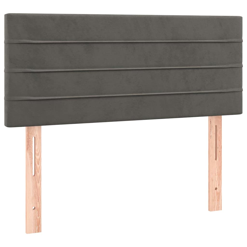 Boxspringbett mit Matratze & LED Dunkelgrau 90x190 cm Samt