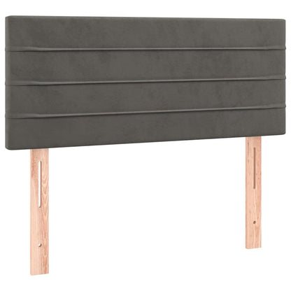 Boxspringbett mit Matratze & LED Dunkelgrau 90x190 cm Samt