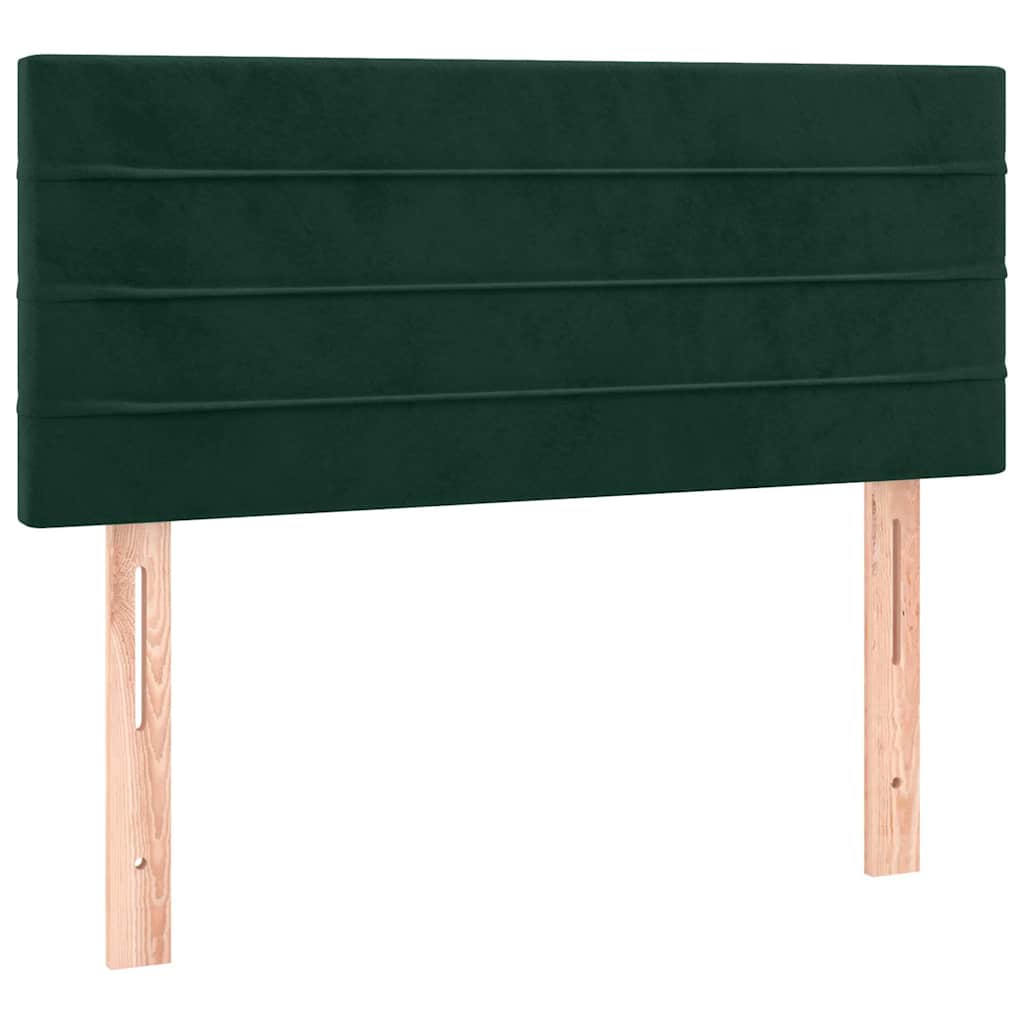 Boxspringbett mit Matratze & LED Dunkelgrün 90x190 cm Samt