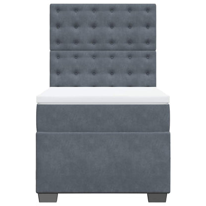 Boxspringbett mit Matratze & LED Dunkelgrau 90x200 cm Samt