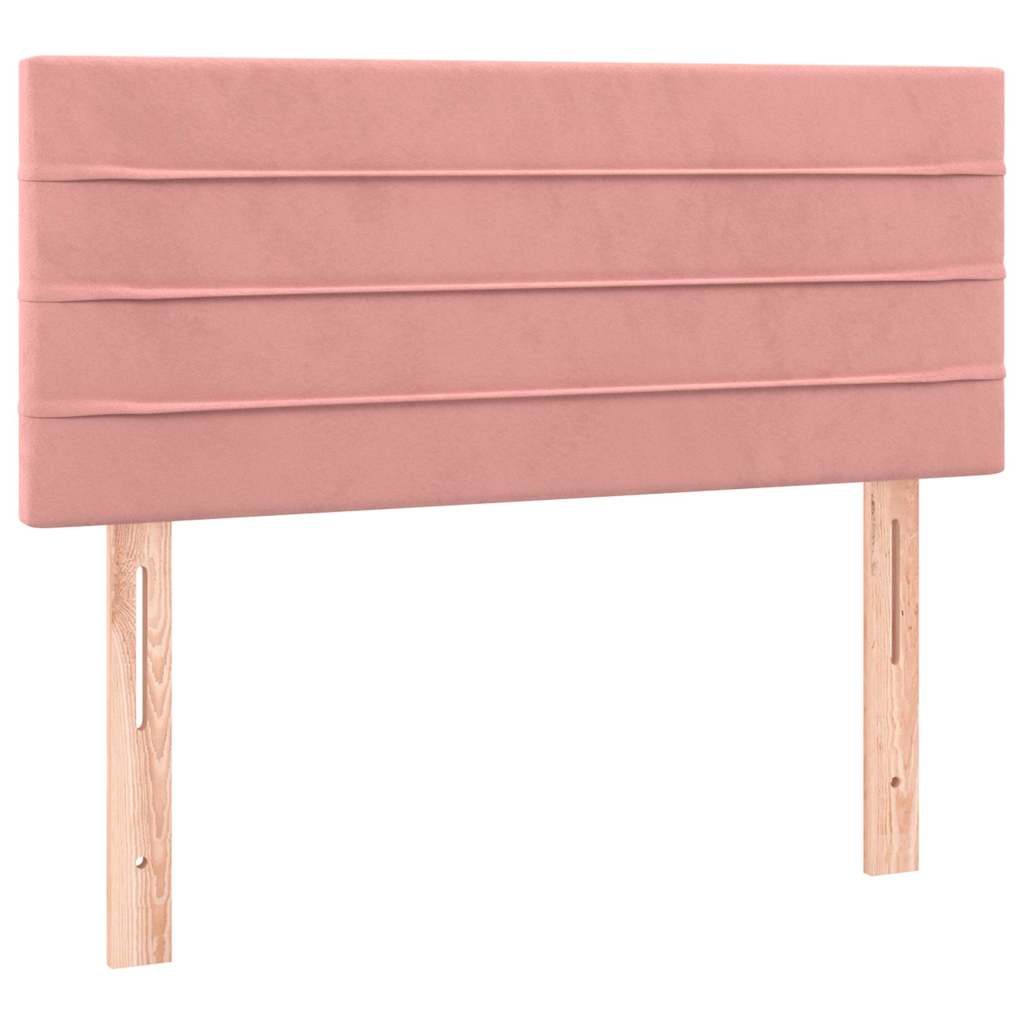 Boxspringbett mit Matratze & LED Rosa 90x200 cm Samt