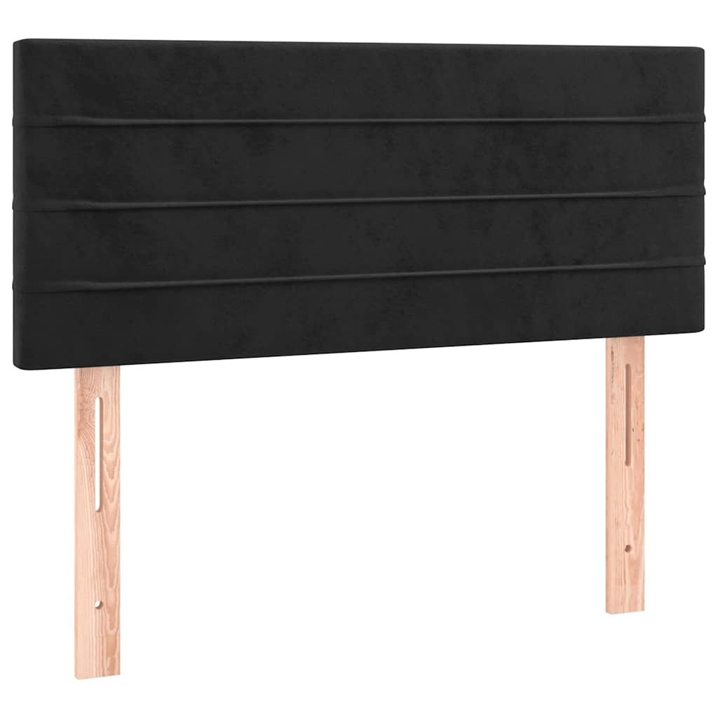 Boxspringbett mit Matratze & LED Schwarz 100x200 cm Samt