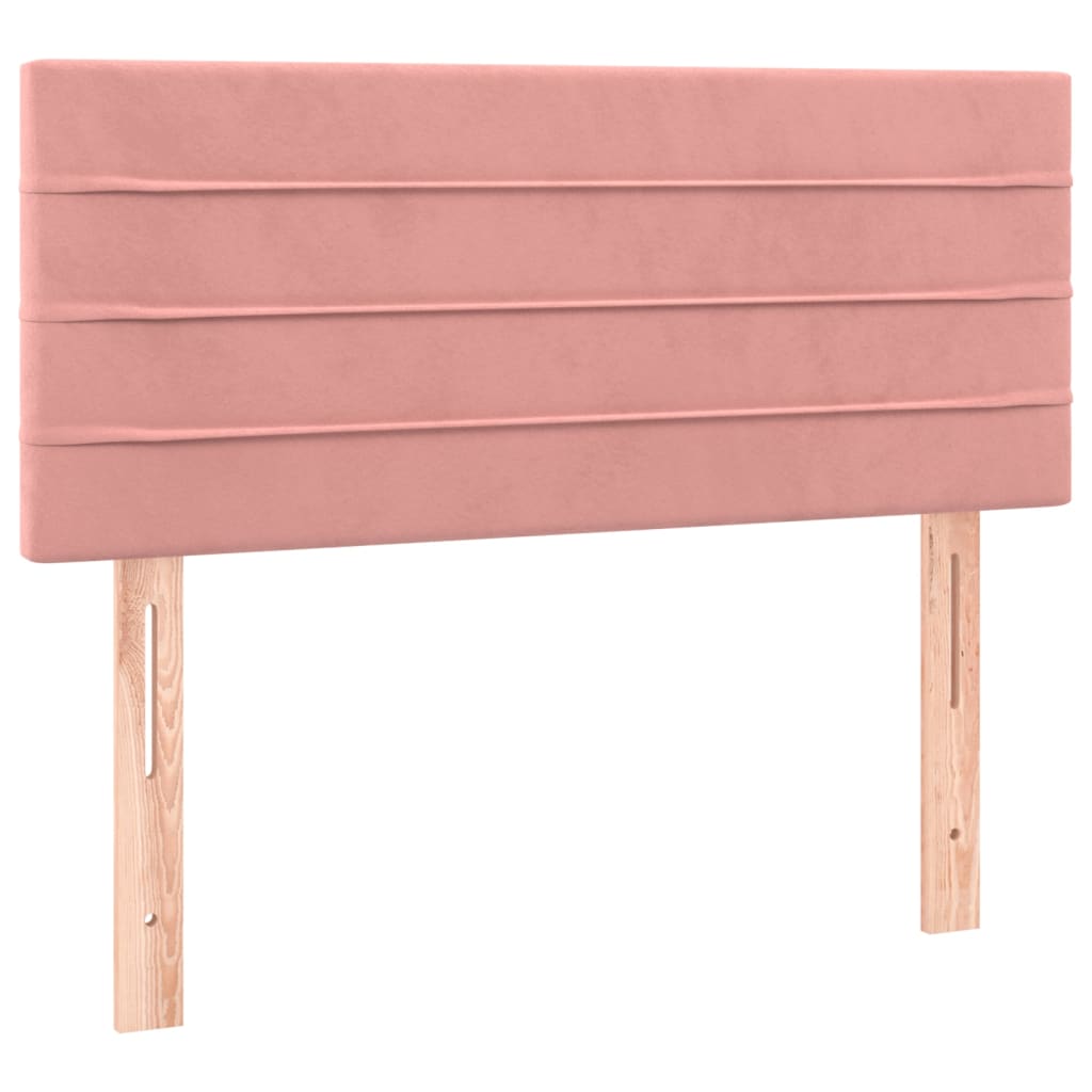 Boxspringbett mit Matratze & LED Rosa 100x200 cm Samt