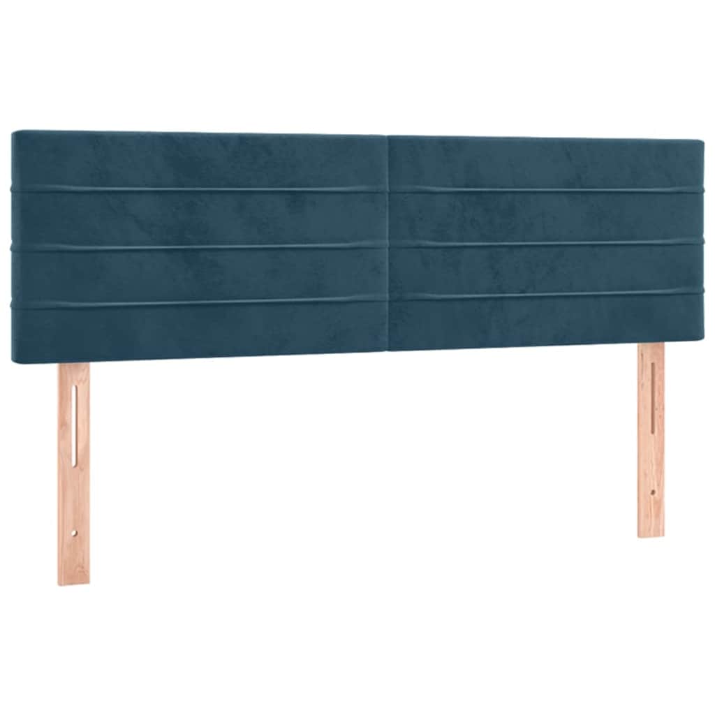 Boxspringbett mit Matratze & LED Dunkelblau 140x190 cm Samt
