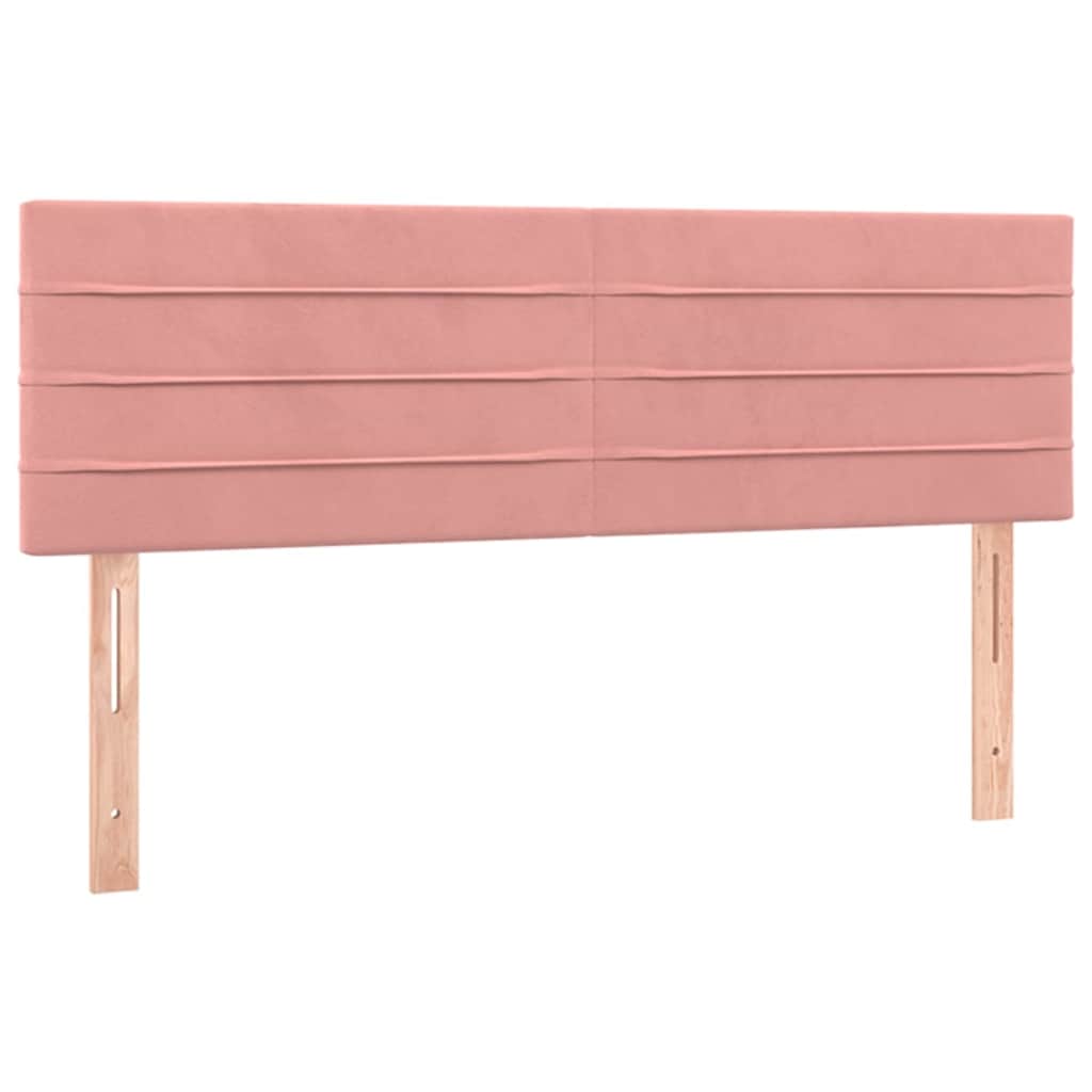 Boxspringbett mit Matratze & LED Rosa 140x200 cm Samt
