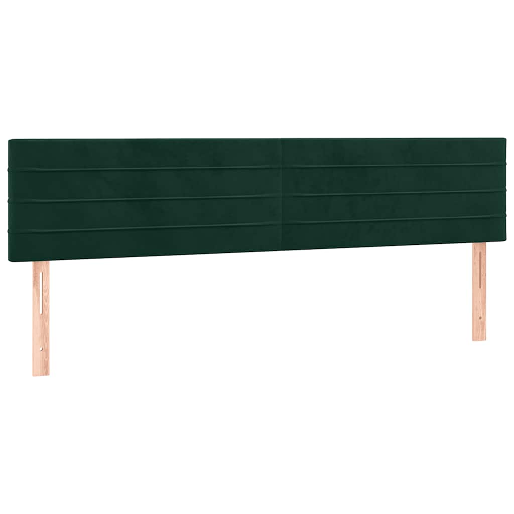 Boxspringbett mit Matratze & LED Dunkelgrün 200x200 cm Samt