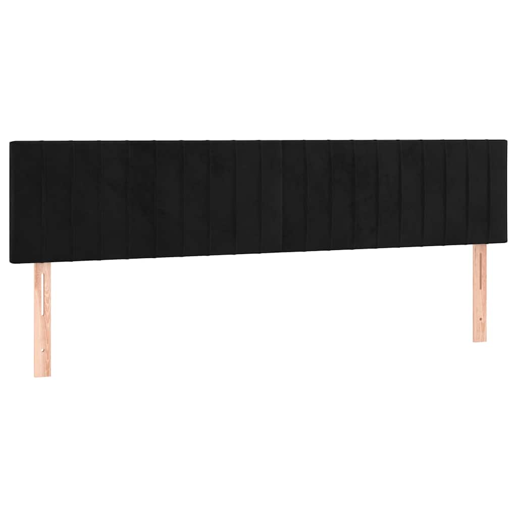 Boxspringbett mit Matratze & LED Schwarz 200x200 cm Samt
