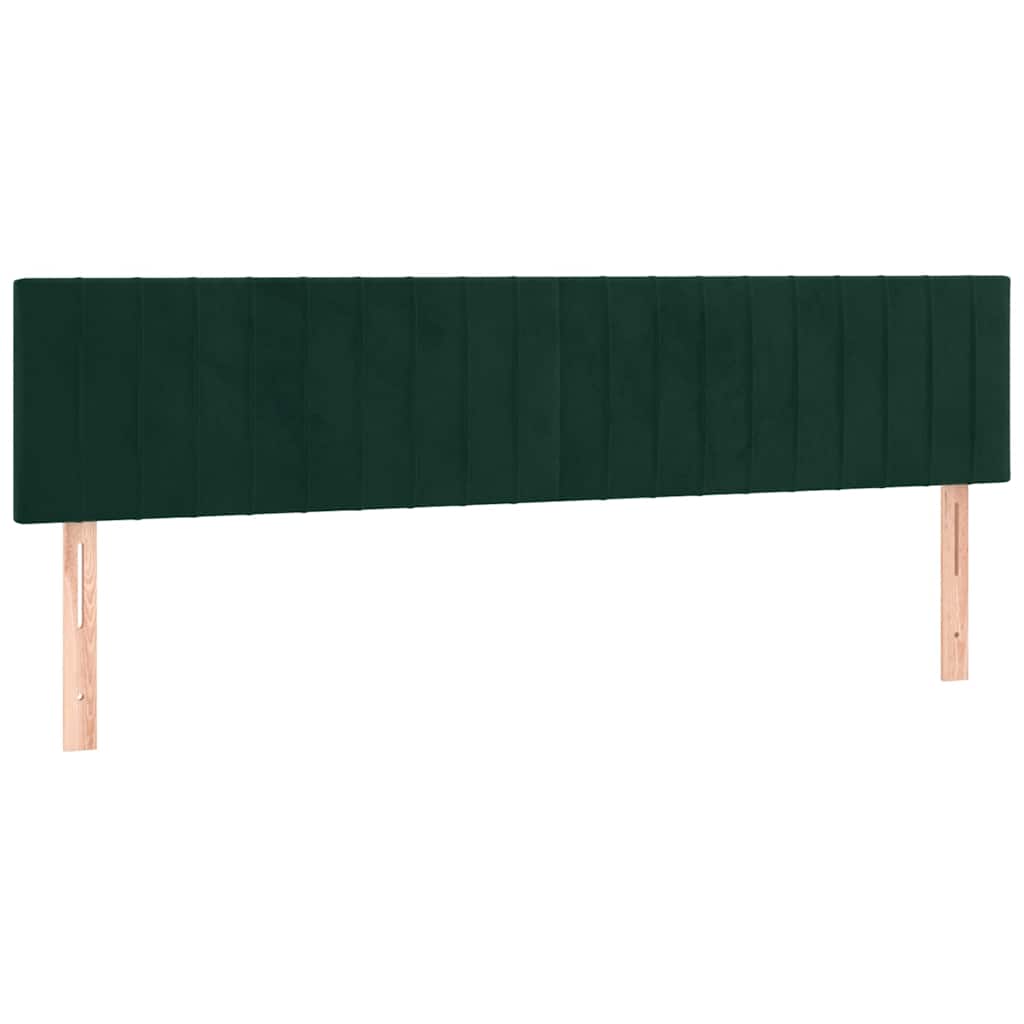 Boxspringbett mit Matratze & LED Dunkelgrün 200x200 cm Samt