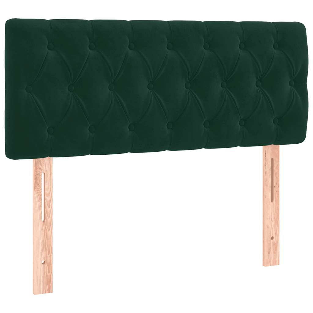 Boxspringbett mit Matratze & LED Dunkelgrün 90x200 cm Samt