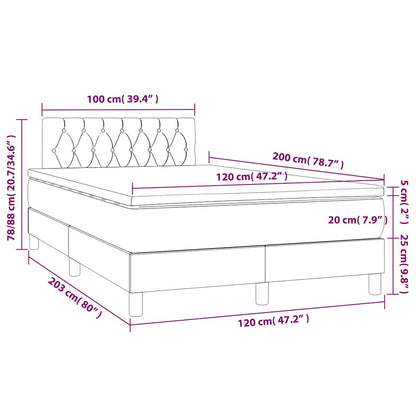 Boxspringbett mit Matratze & LED Rosa 120x200 cm Samt