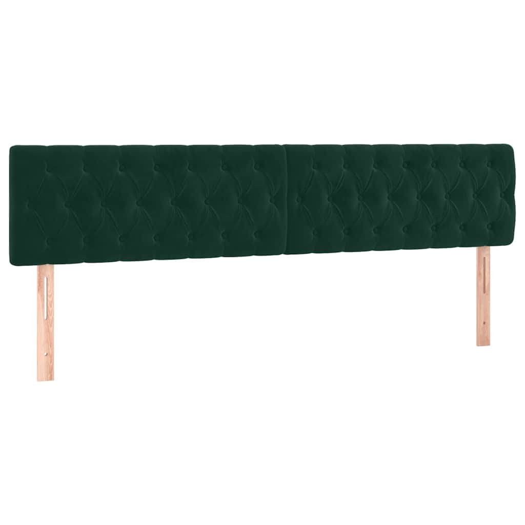 Boxspringbett mit Matratze & LED Dunkelgrün 200x200 cm Samt