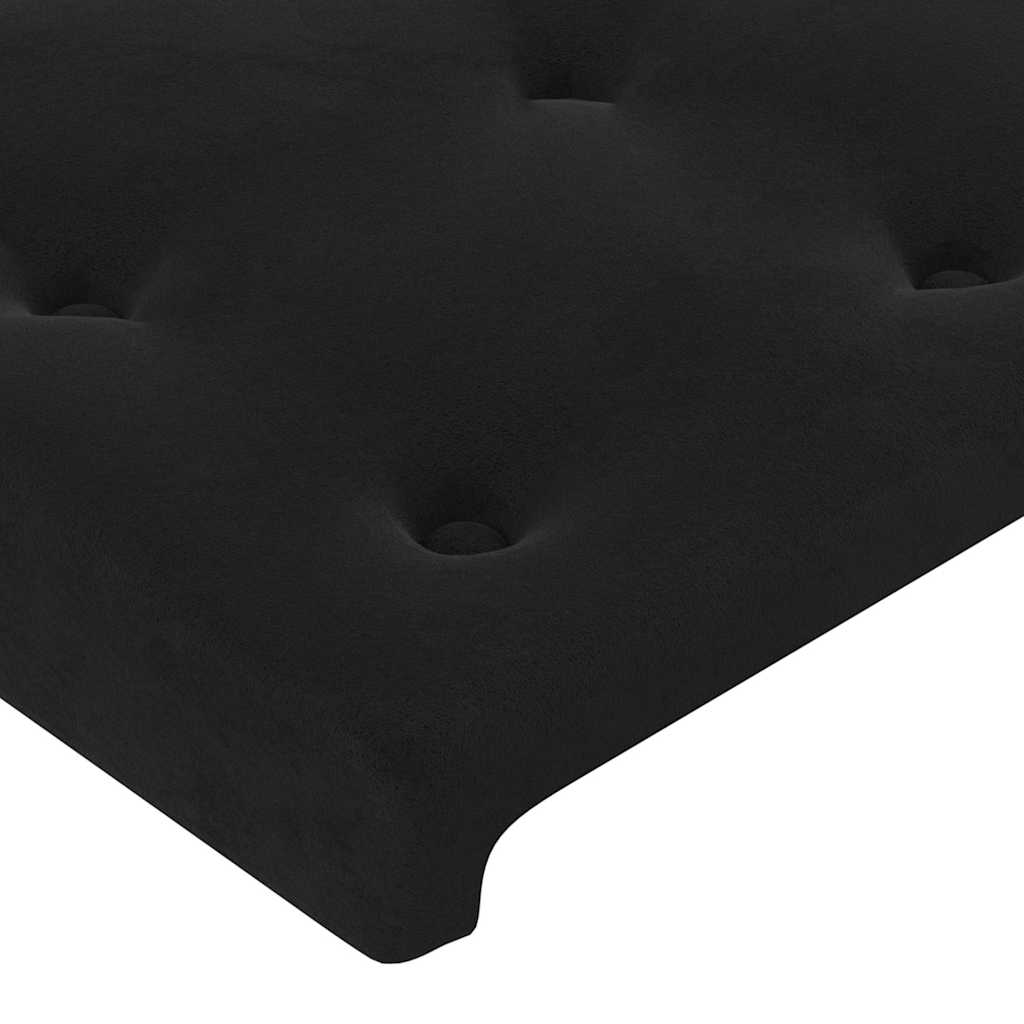 Boxspringbett mit Matratze & LED Schwarz 80x200 cm Samt