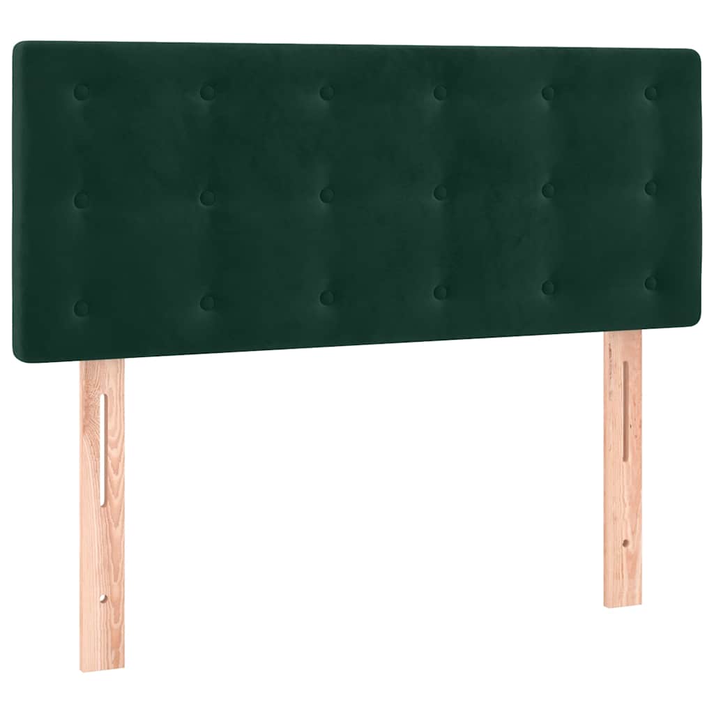 Boxspringbett mit Matratze & LED Dunkelgrün 90x190 cm Samt