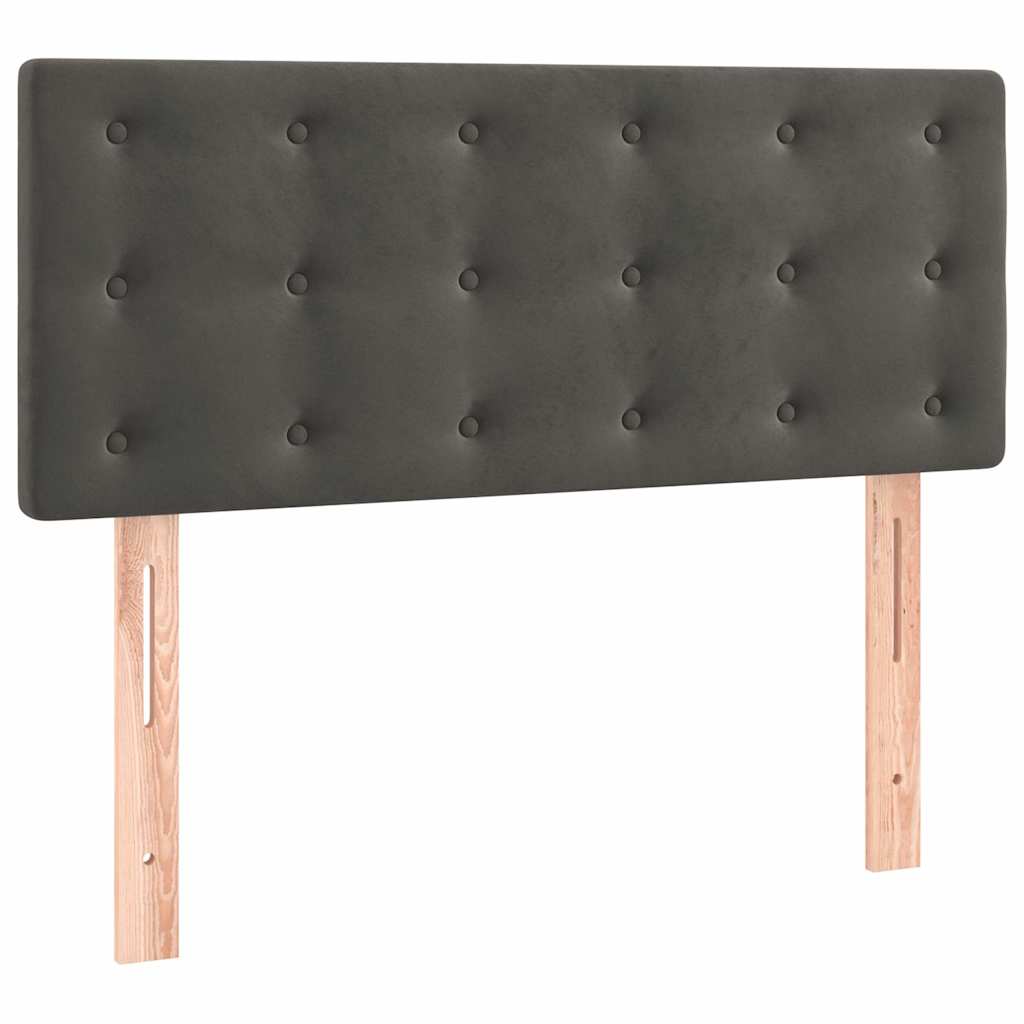Boxspringbett mit Matratze & LED Dunkelgrau 90x200 cm Samt