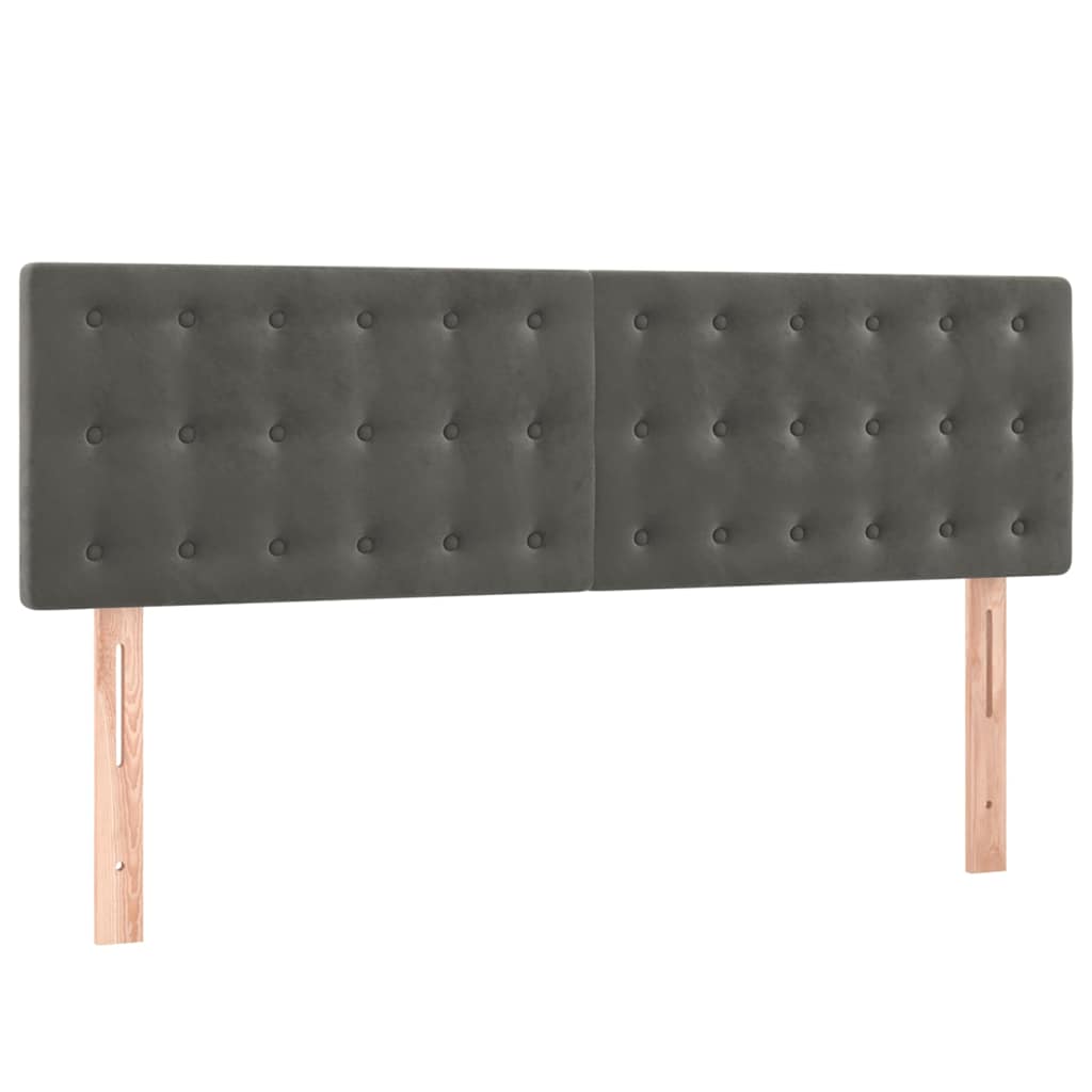 Boxspringbett mit Matratze & LED Dunkelgrau 140x190 cm Samt
