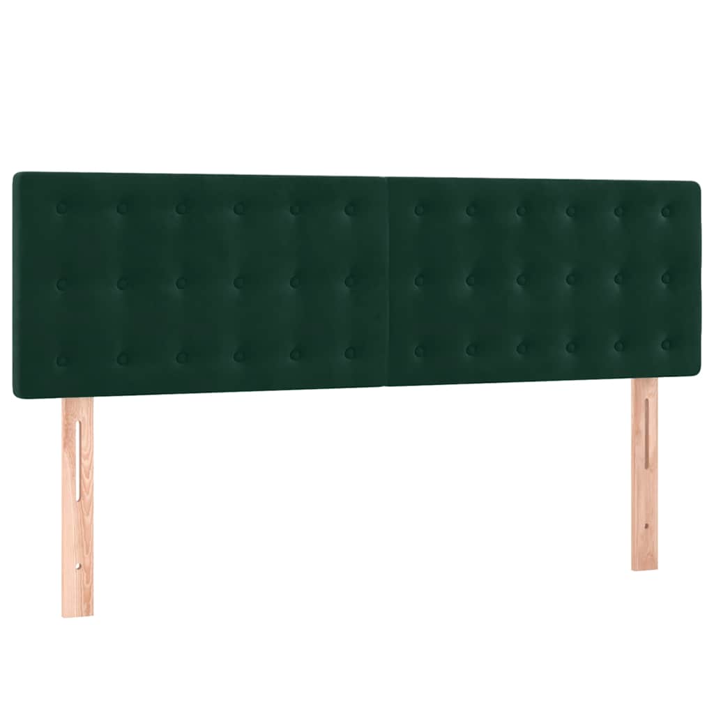 Boxspringbett mit Matratze & LED Dunkelgrün 140x190 cm Samt