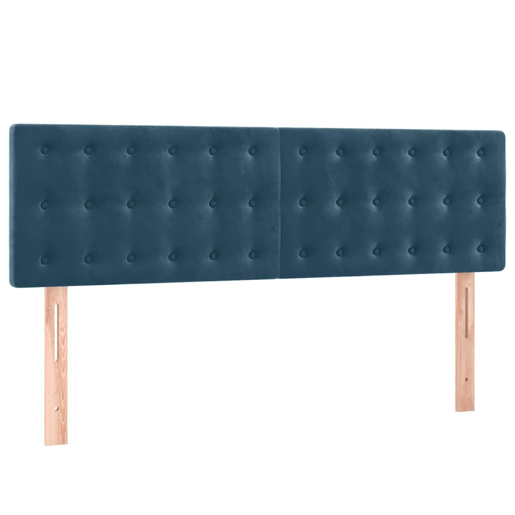 Boxspringbett mit Matratze & LED Dunkelblau 140x190 cm Samt