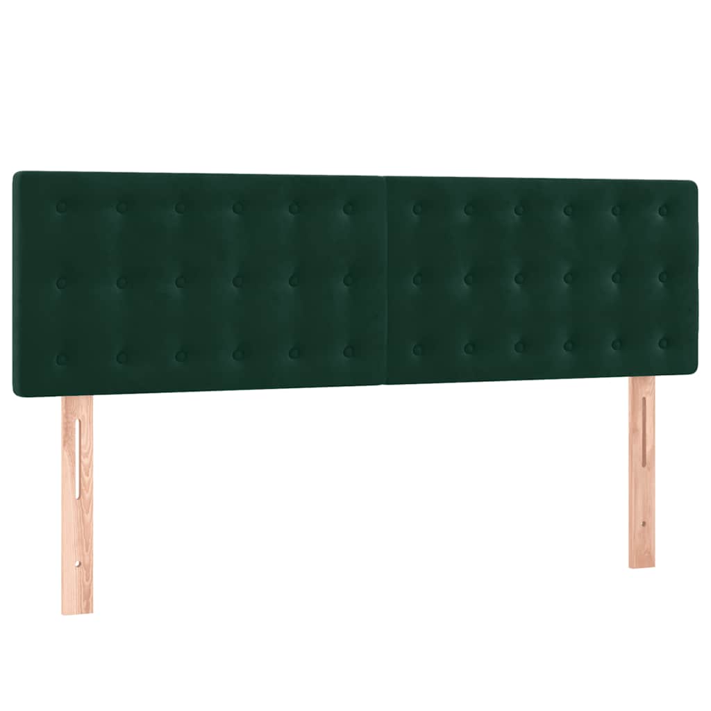 Boxspringbett mit Matratze & LED Dunkelgrün 140x200 cm Samt