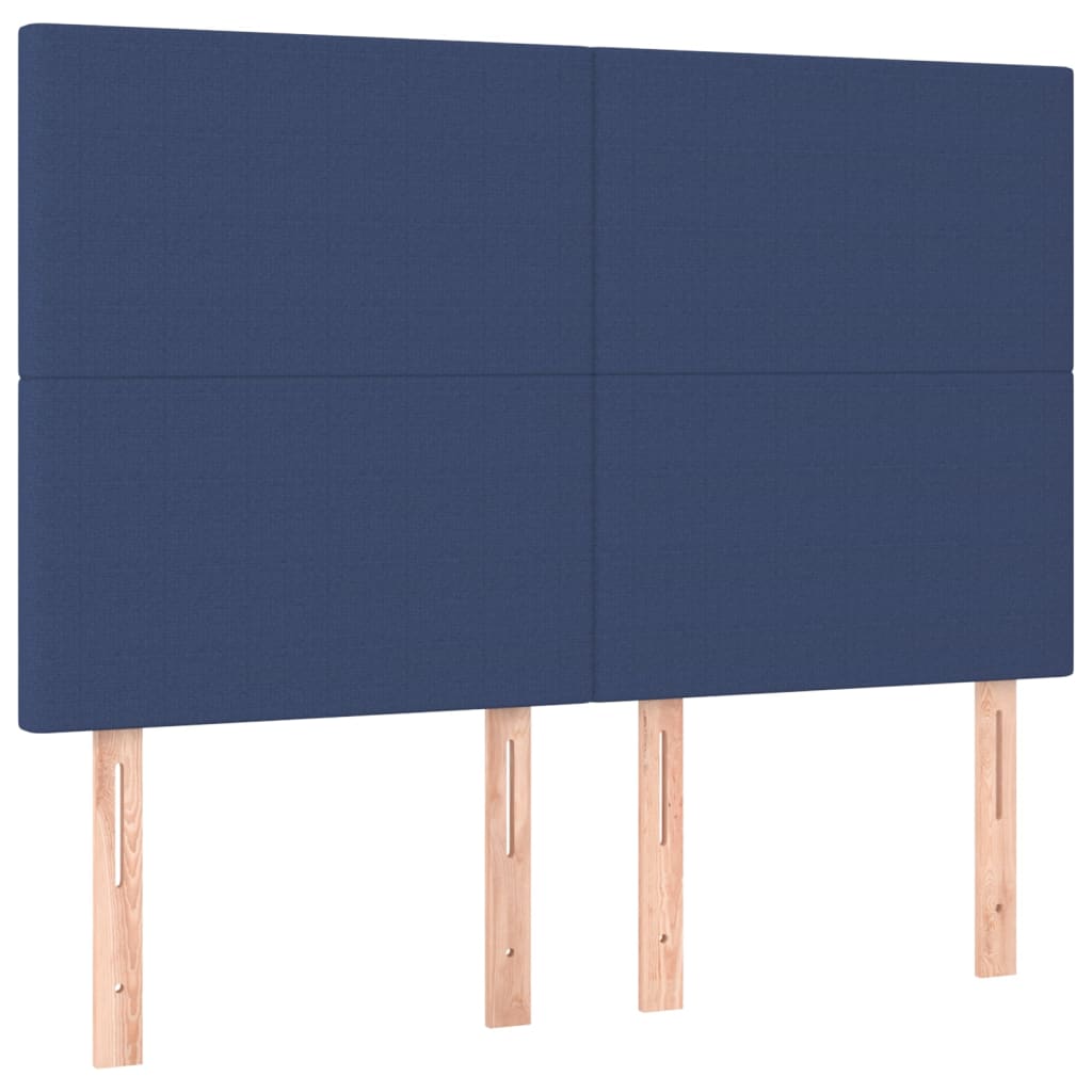 Lit à sommier tapissier avec matelas et LED bleu tissu 140x190 cm