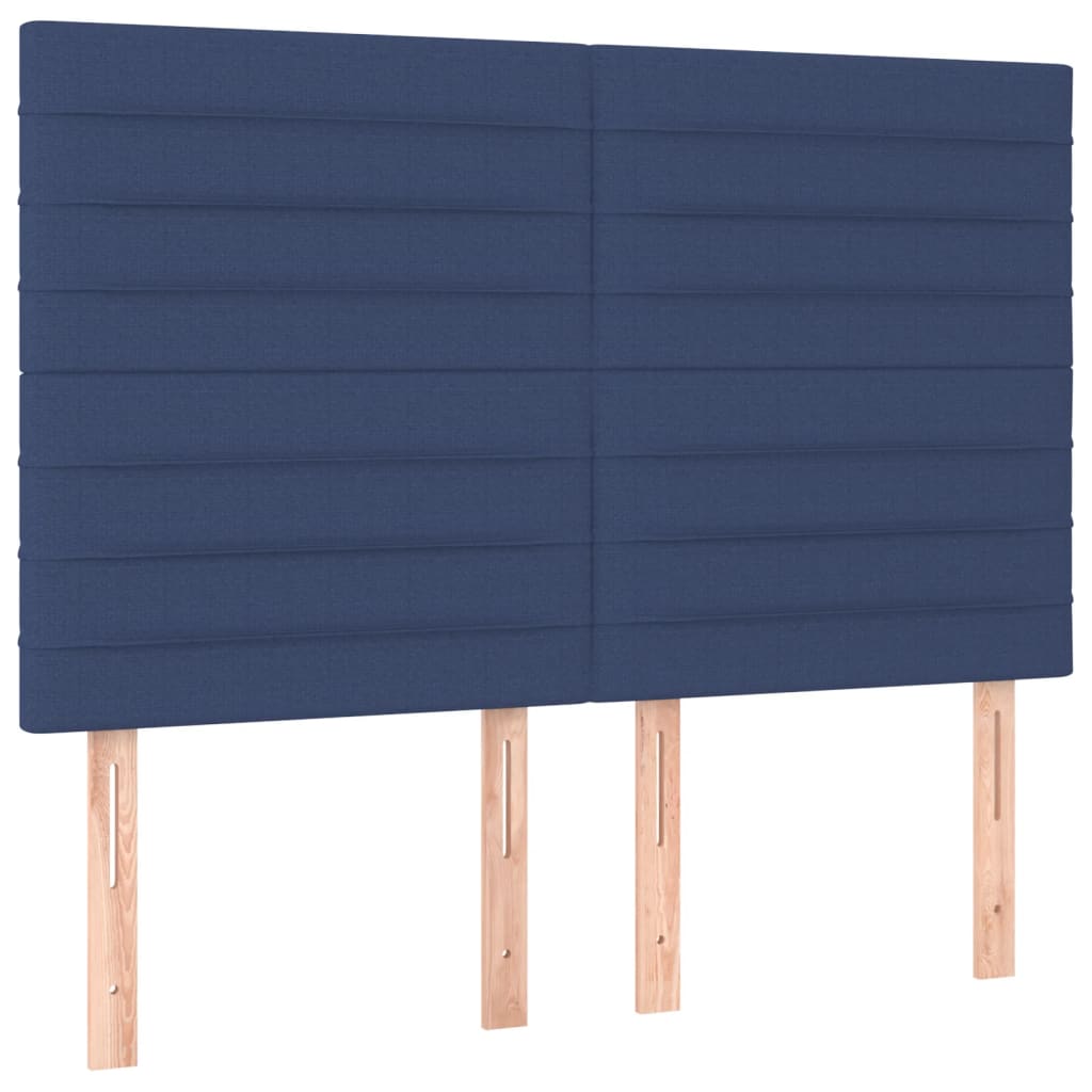 Lit à sommier tapissier avec matelas et LED bleu tissu 140x190 cm