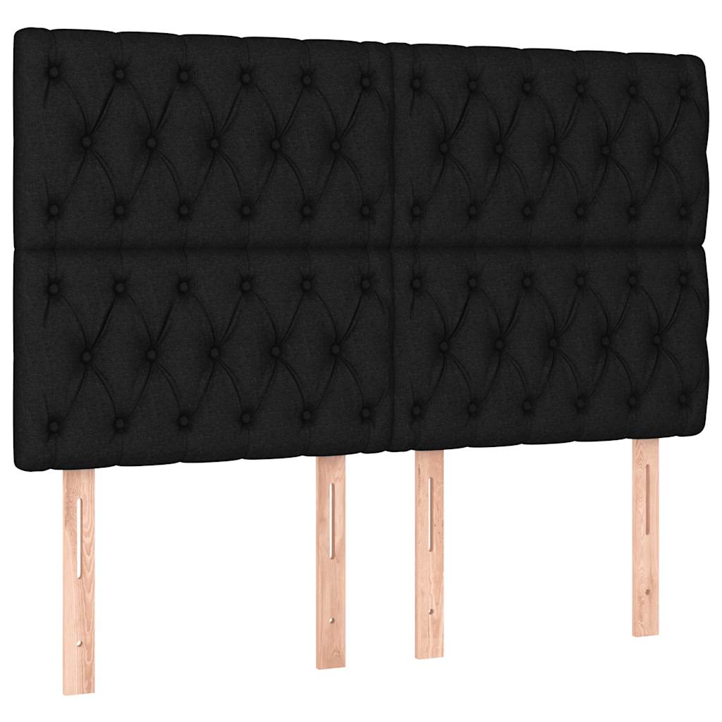 Boxspringbett mit Matratze & LED Schwarz 140x190 cm Stoff